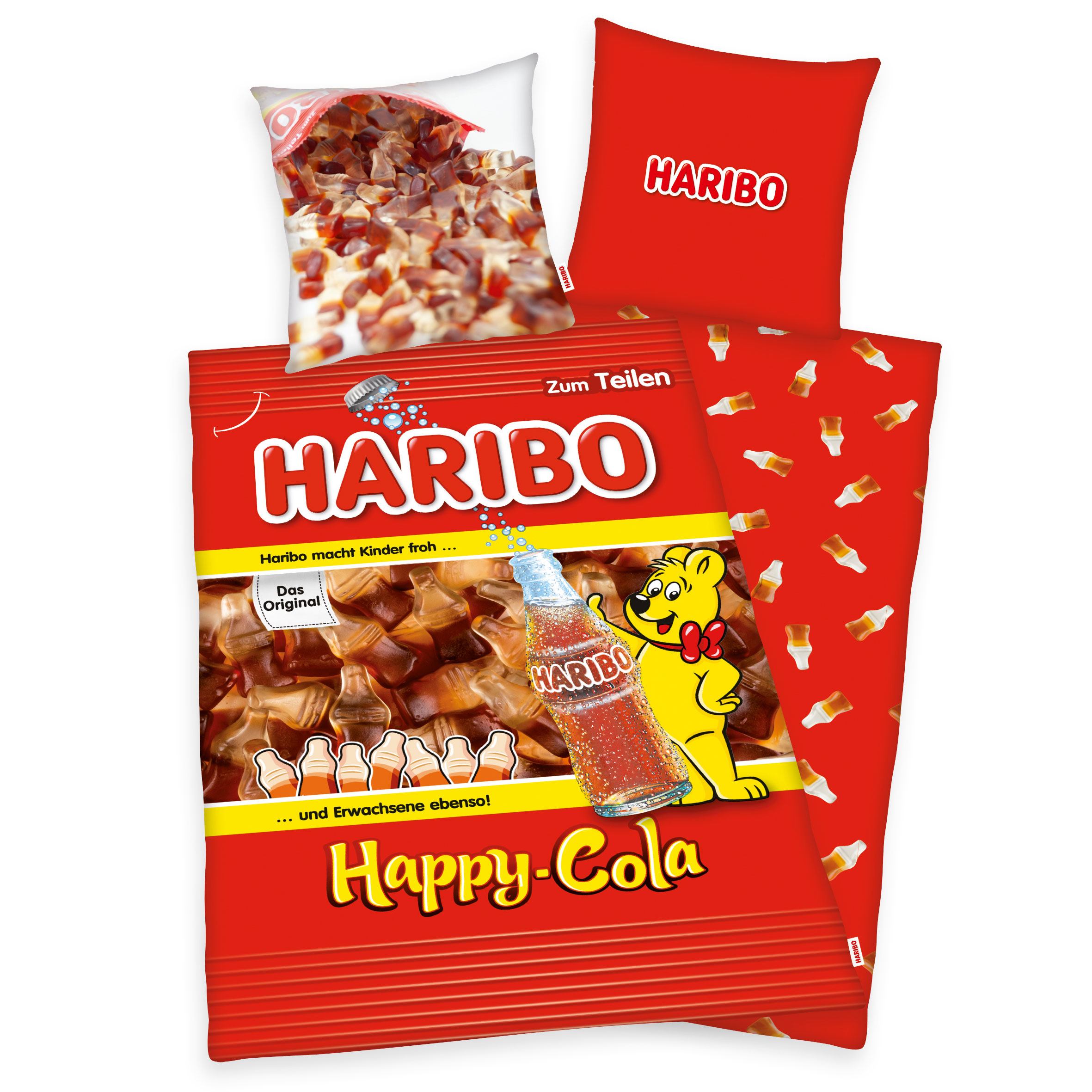 Photo du produit Haribo parure de lit Happy Cola 135 x 200 cm / 80 x 80 cm