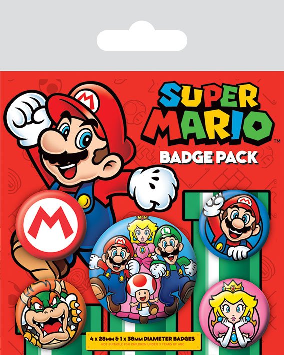 Photo du produit Super Mario pack 5 badges