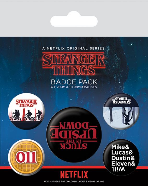 Photo du produit Stranger Things pack 5 badges Upside Down