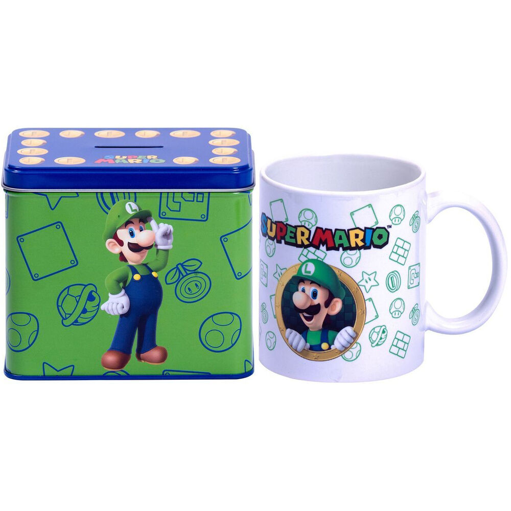 Photo du produit Coffret mug + tirelire Luigi Super Mario Bros Nintendo