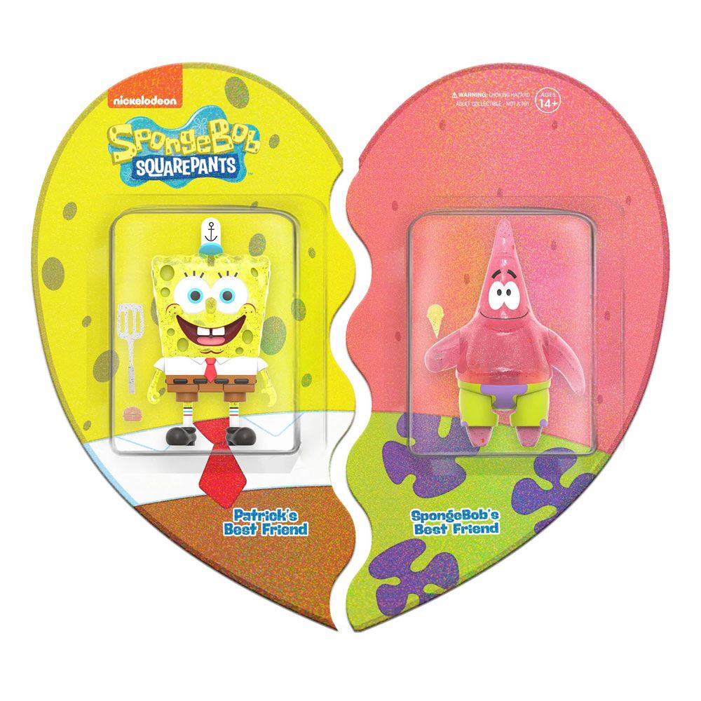 Photo du produit Bob l´éponge pack 2 figurines ReAction SpongeBob & Patrick BFF (Glitter) SDCC22 10 cm