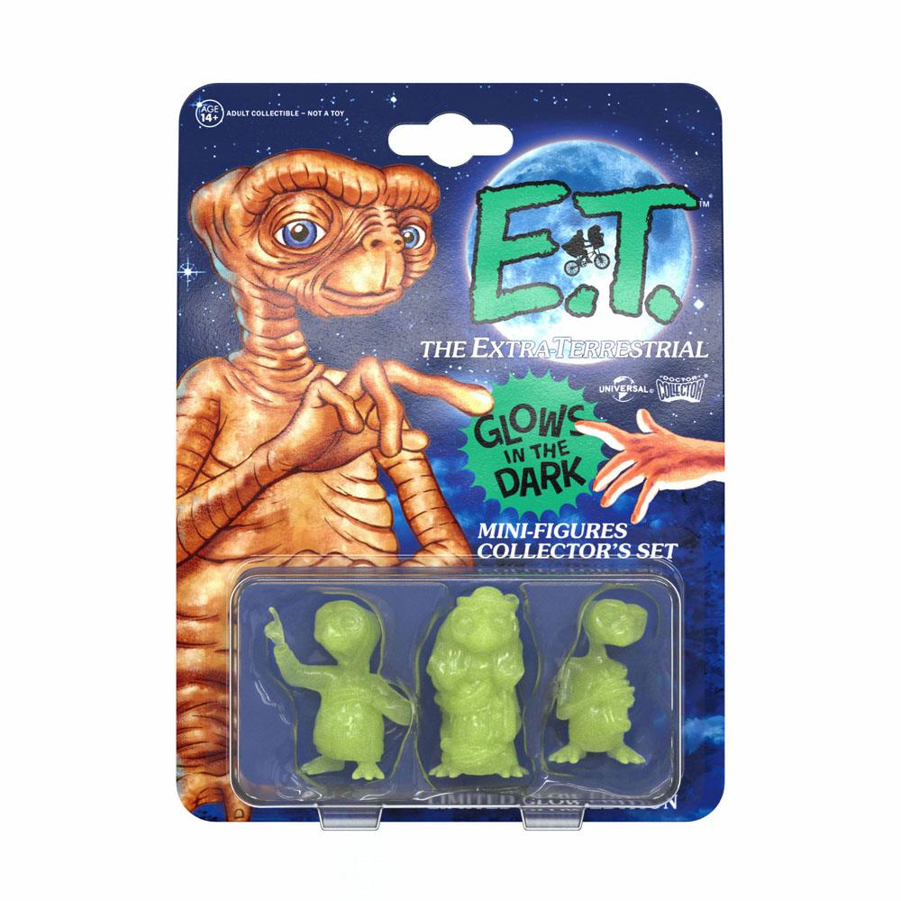 Photo du produit E.T. l´extra-terrestre pack 3 mini figurines Collector's Set Glowing Edition 5 cm