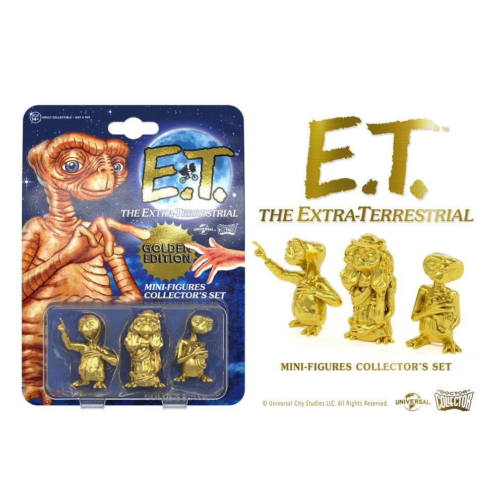 Photo du produit E.T. l´extra-terrestre pack 3 mini figurines Collector's Set Golden Edition 5 cm