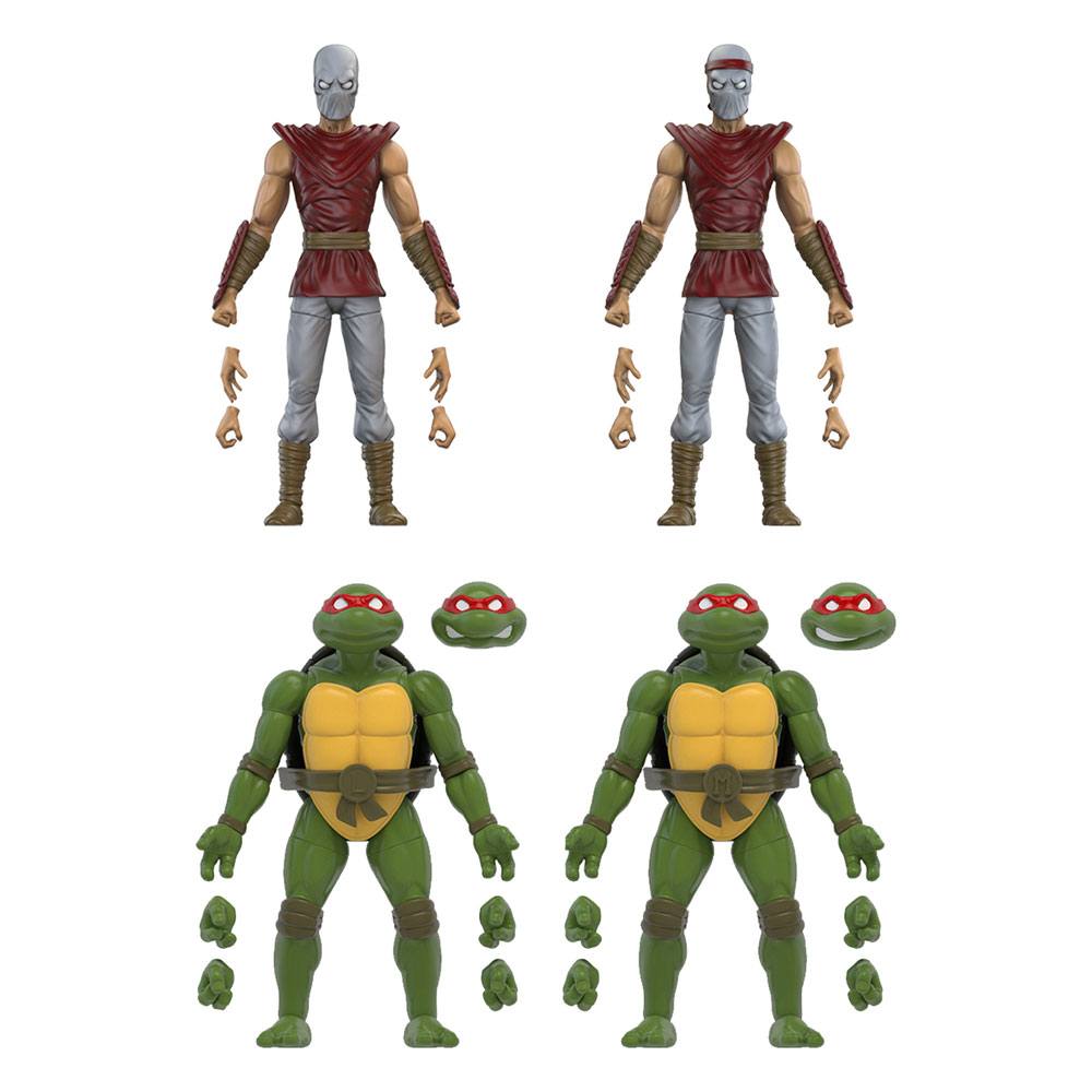 Photo du produit Tortues Ninja pack 4 figurines BST AXN Mirage Comics Foot Soldiers & Turtles Exclusive 13 cm
