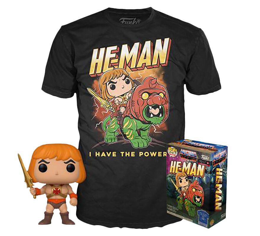 Photo du produit Masters of the Universe POP! & Tee set figurine et T-Shirt He-Man Exclusive