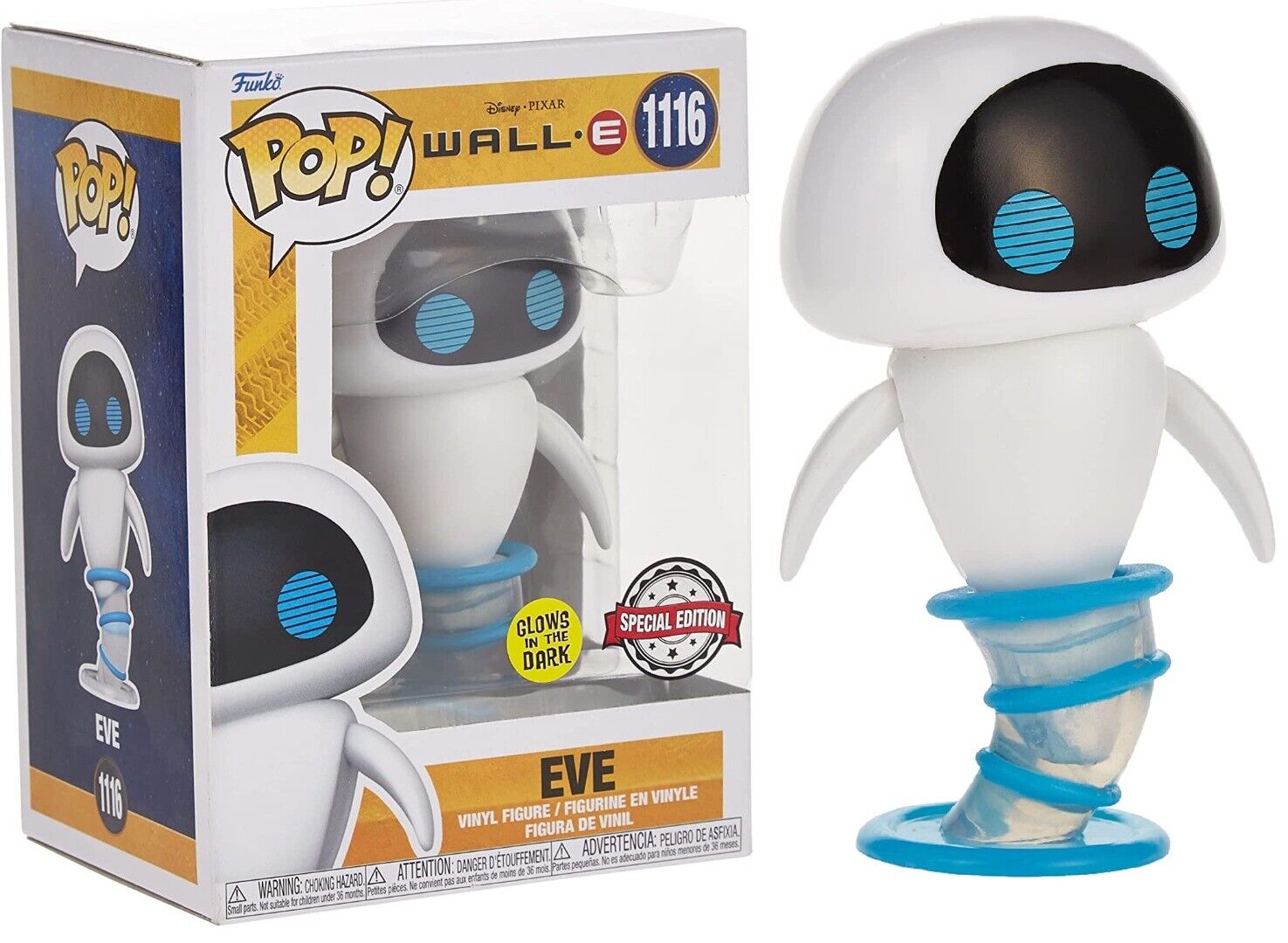 Photo du produit Wall-E assortiment POP! Disney Vinyl figurines Eve Flying (Glow-in-the-Dark)