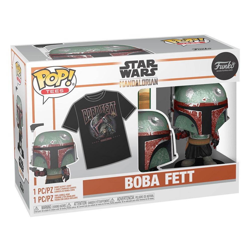 Photo du produit Star Wars: The Mandalorian POP! & Tee set figurine et T-Shirt Boba Fett