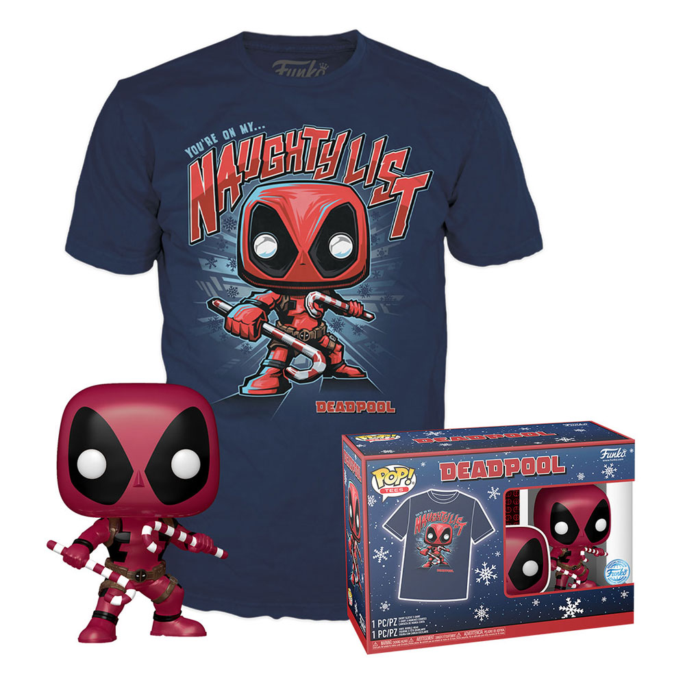 Photo du produit Marvel POP! & Tee set figurine et T-Shirt Deadpool HLD