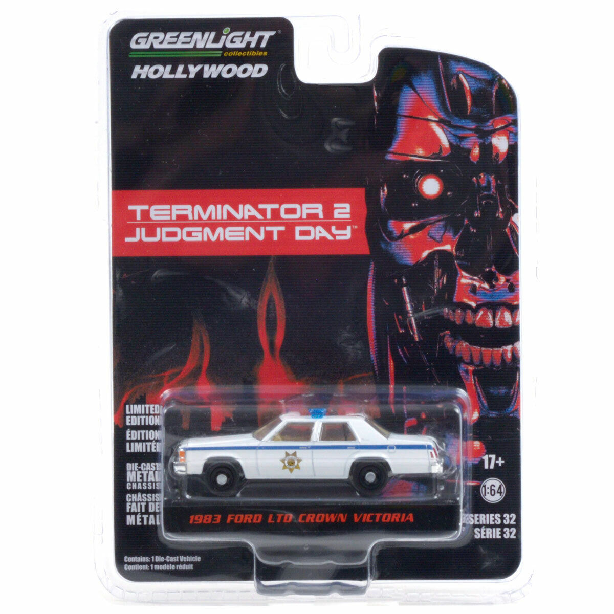 Photo du produit Terminator 2 Judgment Day (1991) 1983 Ford LTD Crown Victoria Police 1/64 métal