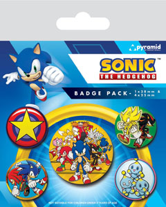 Sonic the Hedgehog pack 5 badges Speed Team