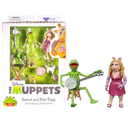 Coffret 2 figurines Action Kermit et Miss Piggy Best Of Serie 1 Muppets 13cm