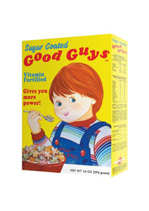 Chucky, la poupée de sang réplique 1/1 boîte de céréales Good Guys