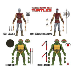 Photo du produit Tortues Ninja pack 4 figurines BST AXN Mirage Comics Foot Soldiers & Turtles Exclusive 13 cm Photo 1