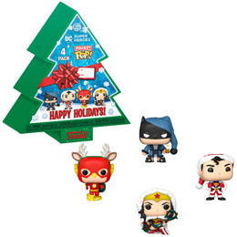 Photo du produit DC Comics Holiday 2022 pack 4 figurines Pocket POP! Vinyl Tree Holiday Box Photo 1